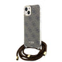 Husa pentru iPhone 15, Guess Crossbody Cord 4G Print (GUHCP15SHC4SEW), maro