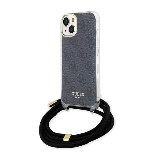 Husa pentru iPhone 15, Guess Crossbody Cord 4G Print (GUHCP15SHC4SEK), negru