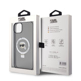 Husa pentru iPhone 15 Plus, Karl Lagerfeld Hardcase Ring Stand MagSafe (KLHMP15MHMRSKHK), negru