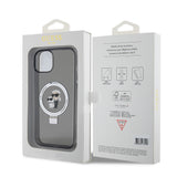 Husa pentru iPhone 15 Plus, Karl Lagerfeld Hardcase Ring Stand MagSafe (KLHMP15MHMRSKCK), negru