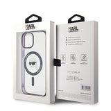 Husa pentru iPhone 15 Plus, Karl Lagerfeld IML MagSafe (KLHMP15MHKHNOTK), transparenta