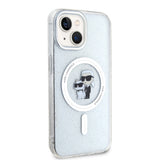 Husa pentru iPhone 15 Plus, Karl Lagerfeld Glitter MagSafe (KLHMP15MHGKCNOT), transparenta