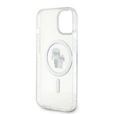 Husa pentru iPhone 15 Plus, Karl Lagerfeld Glitter MagSafe (KLHMP15MHGKCNOT), transparenta