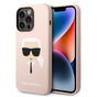 Husa pentru iPhone 14 Pro Max, Karl Lagerfeld Silicone MagSafe (KLHMP14XSLKHLP), roz deschis
