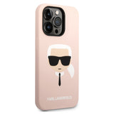 Husa pentru iPhone 14 Pro Max, Karl Lagerfeld Silicone MagSafe (KLHMP14XSLKHLP), roz deschis