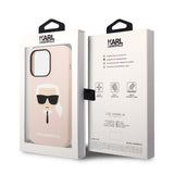 Husa pentru iPhone 14 Pro Max, Karl Lagerfeld Silicone MagSafe (KLHMP14XSLKHLP), roz deschis