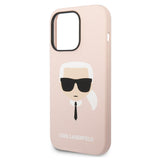 Husa pentru iPhone 14 Pro Max, Karl Lagerfeld Silicone MagSafe (KLHMP14XSLKHLP), roz deschis
