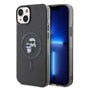 Husa pentru iPhone 15 Plus, Karl Lagerfeld Glitter MagSafe (KLHMP15MHGKCNOK), negru