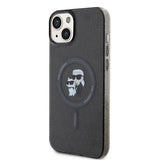 Husa pentru iPhone 15 Plus, Karl Lagerfeld Glitter MagSafe (KLHMP15MHGKCNOK), negru