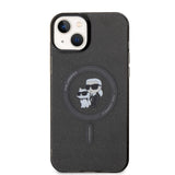 Husa pentru iPhone 15 Plus, Karl Lagerfeld Glitter MagSafe (KLHMP15MHGKCNOK), negru
