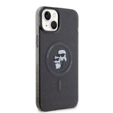 Husa pentru iPhone 15 Plus, Karl Lagerfeld Glitter MagSafe (KLHMP15MHGKCNOK), negru