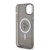 Husa pentru iPhone 15 Plus, Karl Lagerfeld Glitter MagSafe (KLHMP15MHGKCNOK), negru
