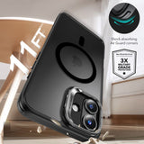 Husa pentru iPhone 16, ESR Classic Hybrid HaloLock Kickstand + Tempered Glass, negru frost