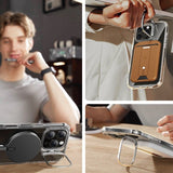 Husa pentru iPhone 16 Pro, ESR Classic Hybrid HaloLock Kickstand + Tempered Glass, negru/transparenta
