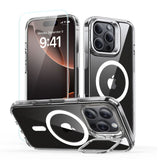 Husa pentru iPhone 16 Pro, ESR Classic Hybrid HaloLock Kickstand + Tempered Glass, negru/transparenta