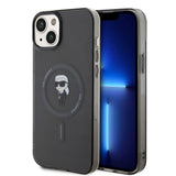 Husa pentru iPhone 15 Plus, Karl Lagerfeld IML MagSafe (KLHMP15MHFCKNOK), negru