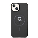 Husa pentru iPhone 15 Plus, Karl Lagerfeld IML MagSafe (KLHMP15MHFCKNOK), negru