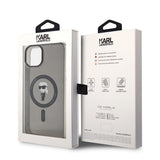 Husa pentru iPhone 15 Plus, Karl Lagerfeld IML MagSafe (KLHMP15MHFCKNOK), negru