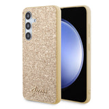 Husa pentru Samsung Galaxy S24 Plus, Guess Glitter Script (GUHCS24MHGGSHD), auriu