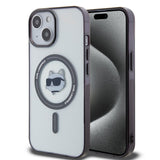 Husa pentru iPhone 15 Plus, Karl Lagerfeld IML MagSafe (KLHMP15MHCHNOTK), transparenta