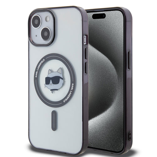 Husa pentru iPhone 15 Plus, Karl Lagerfeld IML MagSafe (KLHMP15MHCHNOTK), transparenta