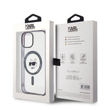 Husa pentru iPhone 15 Plus, Karl Lagerfeld IML MagSafe (KLHMP15MHCHNOTK), transparenta