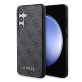 Husa pentru Samsung Galaxy S24, Guess Hardcase 4G Metal Gold Logo (GUHCS24SG4GFGR), negru
