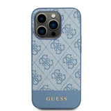 Husa pentru iPhone 15 Pro, Guess Hardcase 4G Stripe Collection (GUHCP15LG4GLBL), albastru