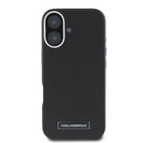 Husa pentru iPhone 16, Karl Lagerfeld Leather MagSafe (KLHMP16SPGMSRPK), negru
