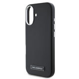 Husa pentru iPhone 16, Karl Lagerfeld Leather MagSafe (KLHMP16SPGMSRPK), negru