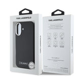 Husa pentru iPhone 16, Karl Lagerfeld Leather MagSafe (KLHMP16SPGMSRPK), negru