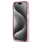 Husa pentru iPhone 15 Pro, Guess Ring Stand Script Glitter MagSafe (GUHMP15LHRSGSP), roz