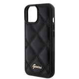 Husa pentru iPhone 15, Guess Quilted Metal Logo (GUHCP15SPSQSQSK), negru