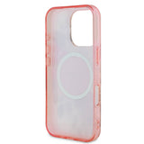 Husa pentru iPhone 16 Pro Max, Guess IML Flower & Tonal Circle MagSafe (GUHMP16XHFWBDCEP), roz