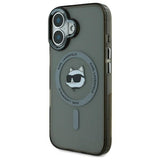 Husa pentru iPhone 16 Plus, Karl Lagerfeld IML MagSafe (KLHMP16MHLSCHK), negru