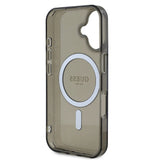 Husa pentru iPhone 16, Guess IML Glitter Circle MagSafe (GUHMP16SHFGEREK), negru