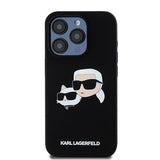 Husa pentru iPhone 15 Pro Max, Karl Lagerfeld Silicone MagSafe (KLHMP15XSKCHPPLK), negru