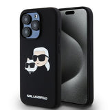 Husa pentru iPhone 15 Pro Max, Karl Lagerfeld Silicone MagSafe (KLHMP15XSKCHPPLK), negru