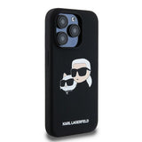 Husa pentru iPhone 15 Pro Max, Karl Lagerfeld Silicone MagSafe (KLHMP15XSKCHPPLK), negru