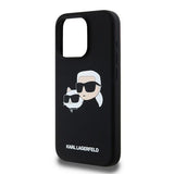 Husa pentru iPhone 15 Pro Max, Karl Lagerfeld Silicone MagSafe (KLHMP15XSKCHPPLK), negru