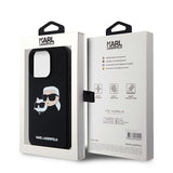 Husa pentru iPhone 15 Pro Max, Karl Lagerfeld Silicone MagSafe (KLHMP15XSKCHPPLK), negru
