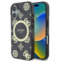Husa pentru iPhone 16, Guess IML Peony On 4G Background MagSafe (GUHMP16SH4PYEEK), negru