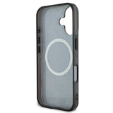 Husa pentru iPhone 16, Guess IML Peony On 4G Background MagSafe (GUHMP16SH4PYEEK), negru