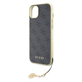 Husa pentru iPhone 15 Plus, Guess Hardcase 4G Charms Collection (GUHCP15MGF4GGR), gri