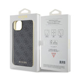 Husa pentru iPhone 15 Plus, Guess Hardcase 4G Charms Collection (GUHCP15MGF4GGR), gri