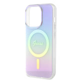 Husa pentru iPhone 15 Pro, Guess IML Iridescent MagSafe (GUHMP15LHITSU), mov