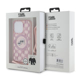 Husa pentru iPhone 15 Pro, Karl Lagerfeld IML Crossbody MagSafe (KLHMP15LHCKCKLCP), roz