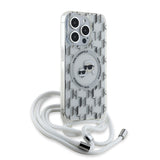 Husa pentru iPhone 15 Pro, Karl Lagerfeld IML Crossbody MagSafe (KLHMP15LHCKCKLCT), transparenta
