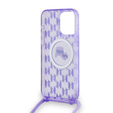 Husa pentru iPhone 15 Pro, Karl Lagerfeld IML Crossbody MagSafe (KLHMP15LHCKCKLCU), mov