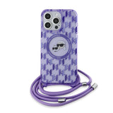 Husa pentru iPhone 15 Pro, Karl Lagerfeld IML Crossbody MagSafe (KLHMP15LHCKCKLCU), mov
